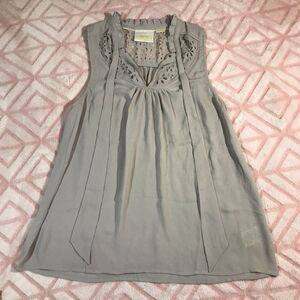 Maeve Anthropologie  Grey Light Weight Sheer Tank Top Womens Size 2 Small P1189